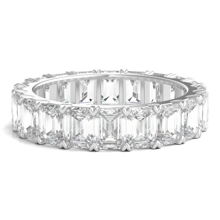 Signature Collection Emerald-Cut Diamond Wedding Band with Eternity Setting in 14K White Gold (5 ct. tw.)